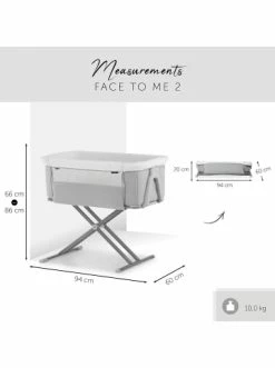 Möbel Hauck Beistellbett Face To Me 2, Melange Grey Günstig Kaufen -Hauck shop hauck beistellbett face to me 2 melange grey 4