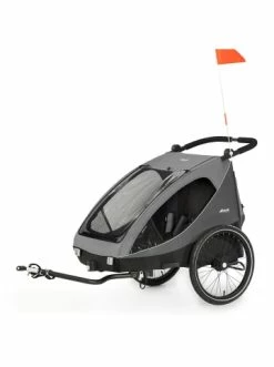 Spielzeug Hauck Dryk Duo Fahrradanhänger Und Buggy (bis 44kg), Grau/schwarz, Zweisitzer Günstig Kaufen